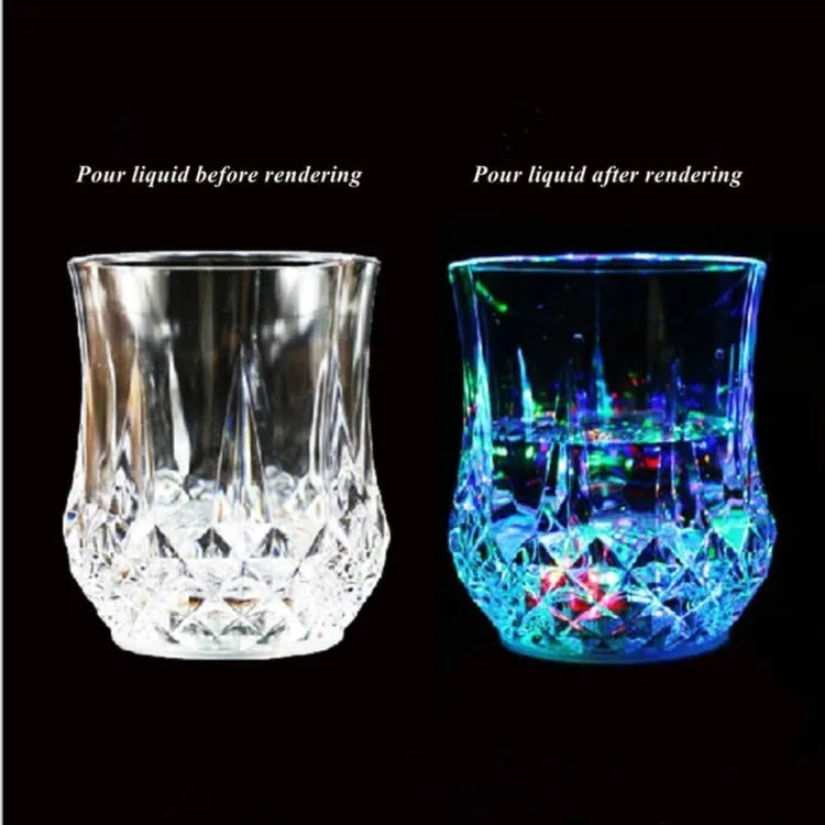 Automatic LED Glowing Glass Rainbow Light Colorful Water Glass for Kids Party Kitchen